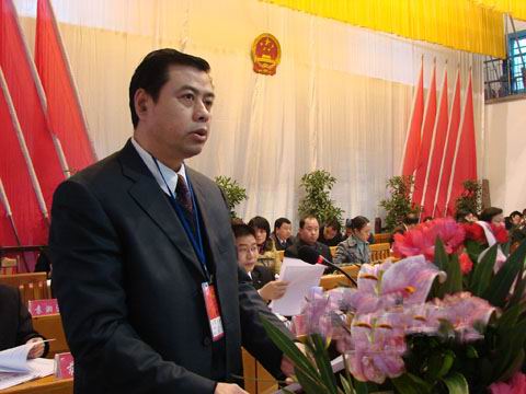 县人大常委会副主任陈泽清作《关于加强铁锰矿资源开发,促进县域经济